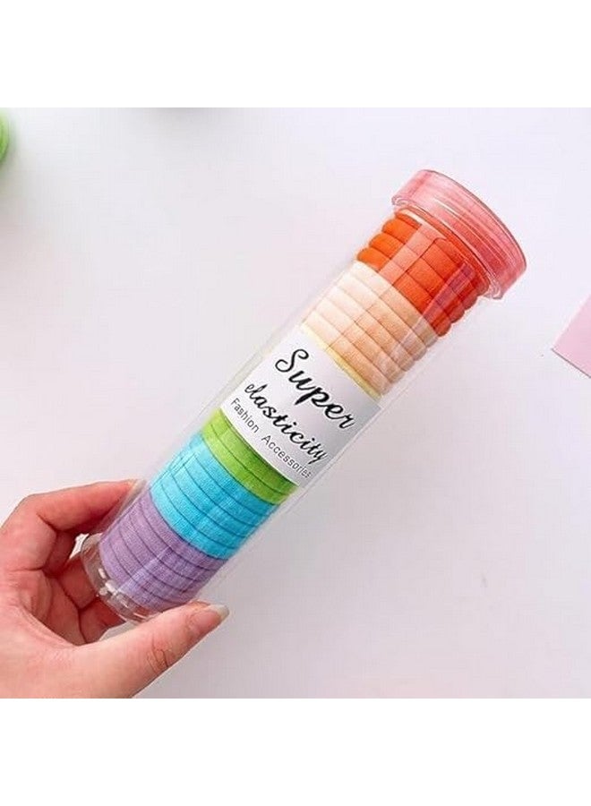 BAOER 20Pcs Thick Seamless Cotton Hair Ties - Gentle & Colorful Ponytail Holders for Women with Thick Hair (Rainbow) - Image 1