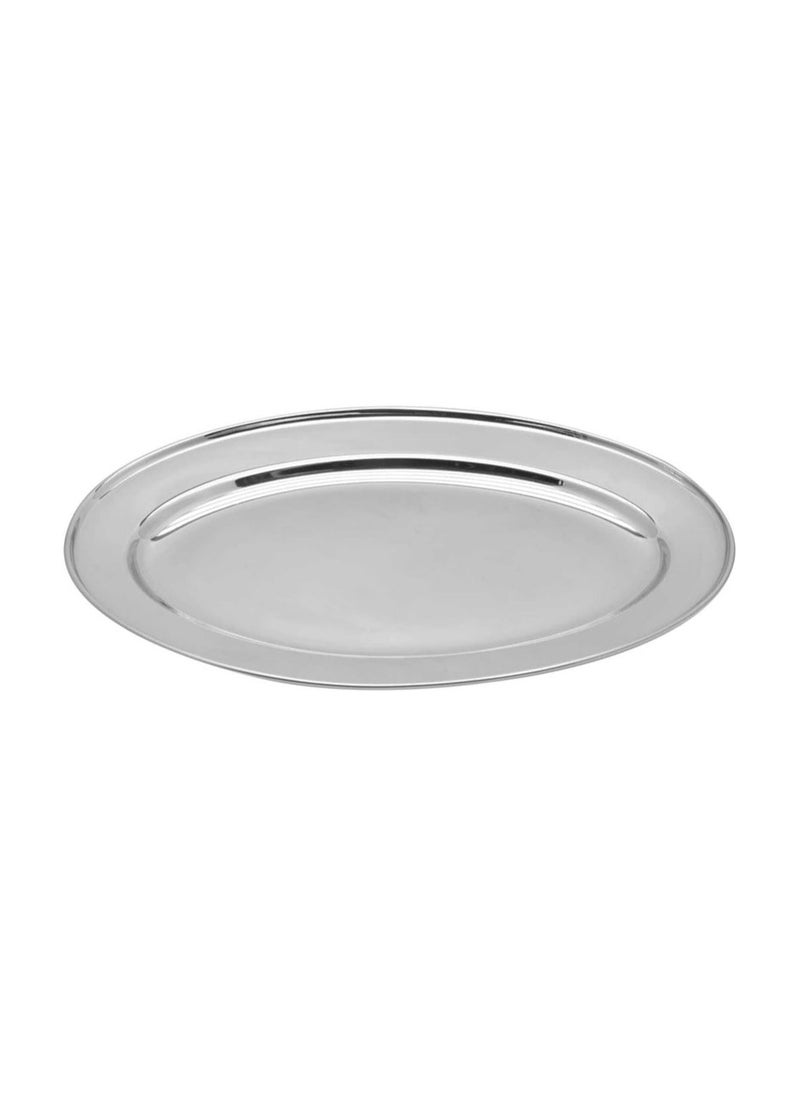RAJ Raj Stainless Steel Oval Serving Tray OT0050, Rice Plate Salad Plate Side Plate Platter Serving Plate-50CM  - Image 2