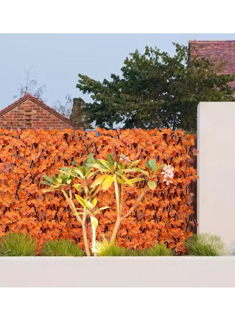 Generic FFD Orange Ivy Leaves Garden Wall Decoration Fence Wooden Retractable Garden Plant Bamboo Garden Fence Expandable Wooden Artificial Leaf Orange  - Image 3
