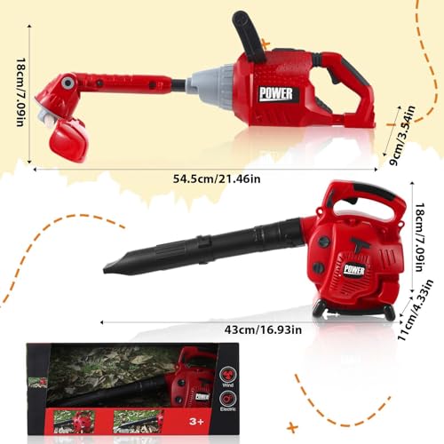 Arrowbash 2 Pcs Toy Gardening Tool Set for Kids Leaf Blower Toy Weed Trimmer Battery Powered Gardening Tool Set with Lights and Sounds Christmas Birthday Gift for Boys Girls - Image 5