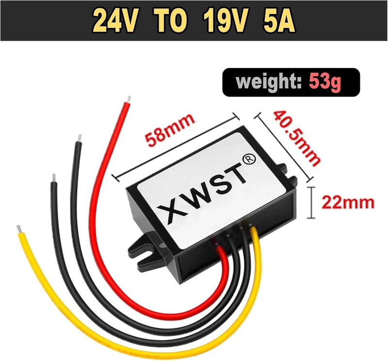 24V to 19V Converter Voltage Regulator 1-60A Step Down Power Supply Inverter 19V Module(5A ABS Plastics) - Image 2