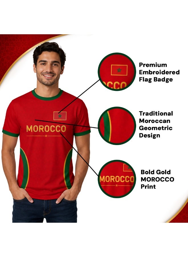 برينت شوب فور مي قميص منتخب المغرب لكرة القدم للرجال | قميص رياضي بتقنية Dry-Fit بطابع كرة القدم | ملابس رياضية بأكمام قصيرة | زي رياضي كاجوال | للاستخدام اليومي - Image 5