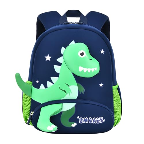 Bansusu Dinosaur Anti-lost Backpack for Boys Kindergarten Preschool Bookbag with Safety Leash, Toddler Boys Backpack Daycare Bag, B-Dark-blue+Green - Image 1