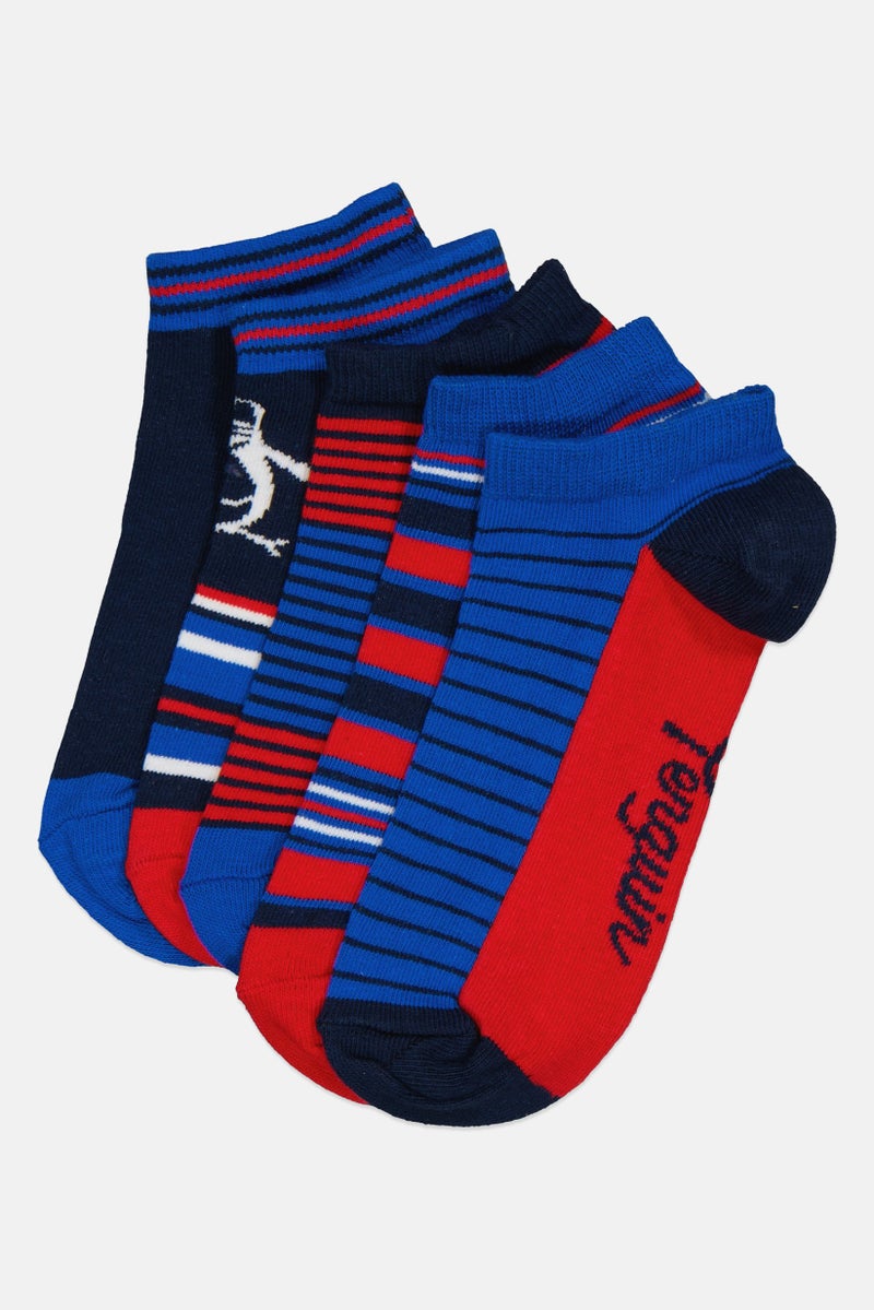 Original Penguin Kids Boy 5 Pairs Stripe Ankle Socks, Multicolor - Image 1