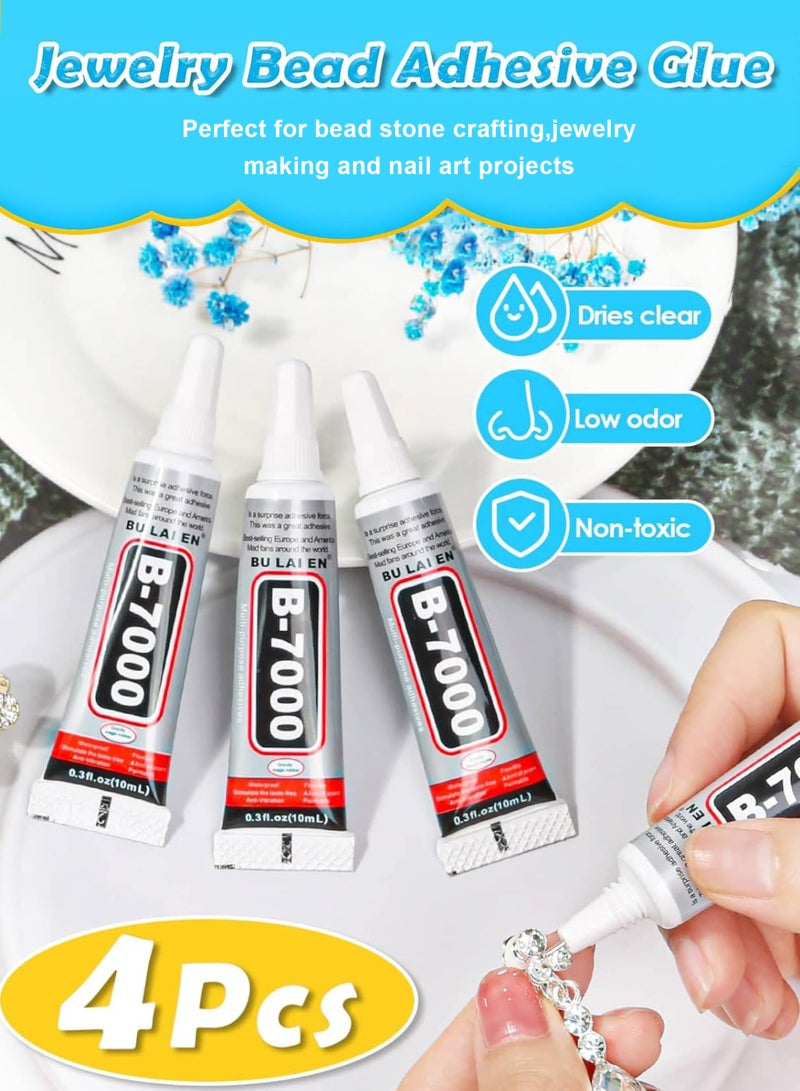 HomarKet 4500Pcs Rhinestones for Crafts with B7000 Jewelry Glue, Rhinestones with Gems Adhesive for Shoes Cloth Fabric with Picker Pencil for Crafting Diamond Art Graduation Cap Decorations - Image 4