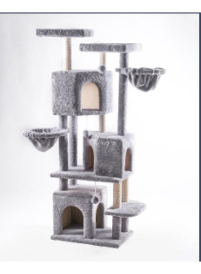 Large Multi-Level Cat Tree with Condos & Hammocks 180cm - Image 1