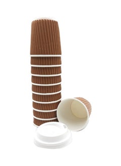 Ripple Cup Brown 4 Ounce With Lid Kraft Hot Tea Coffee Hot Drinks And Natural Brown 10 Pieces