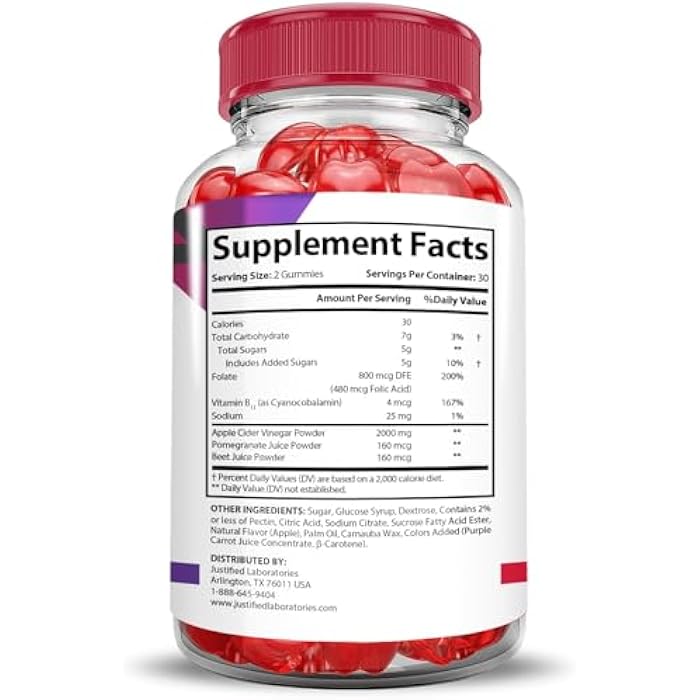 Justified Laboratories (3 Pack Premier Keto ACV Gummies Advanced Weight Loss Extreme 2000MG Premier Formulated with Pomegranate Beet Juice Powder B12 Vegan Non GMO 180 Gummys - Image 2