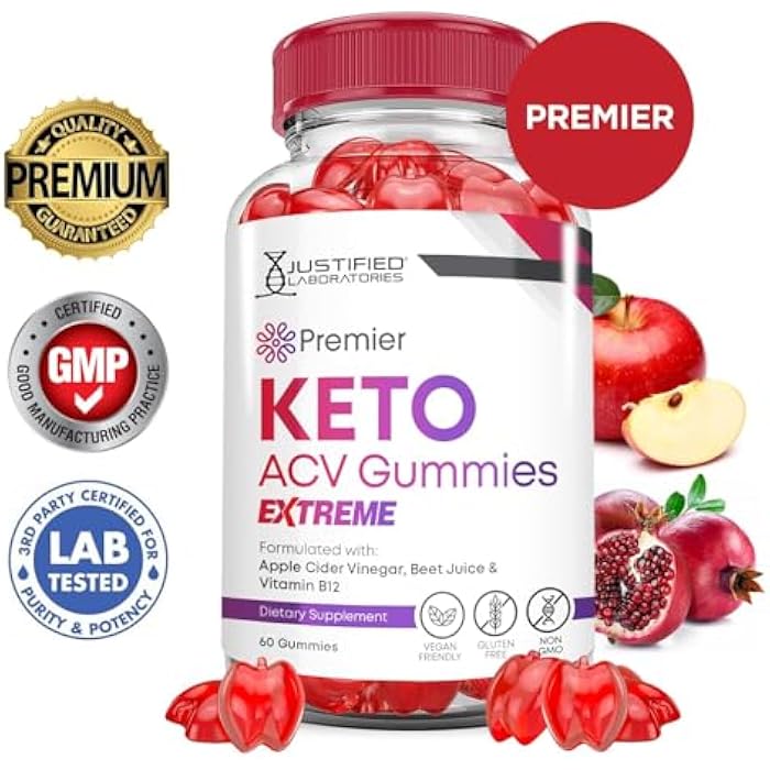 Justified Laboratories (3 Pack Premier Keto ACV Gummies Advanced Weight Loss Extreme 2000MG Premier Formulated with Pomegranate Beet Juice Powder B12 Vegan Non GMO 180 Gummys - Image 3