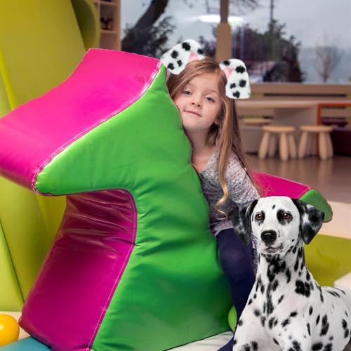 Beviliu Animals Ear Realistic Dalmatian Dog Ears Headband Fluffy Cat Bunny Pig Hairband Halloween Christmas Costume for Washing Makeup Cosplay Party - Image 4