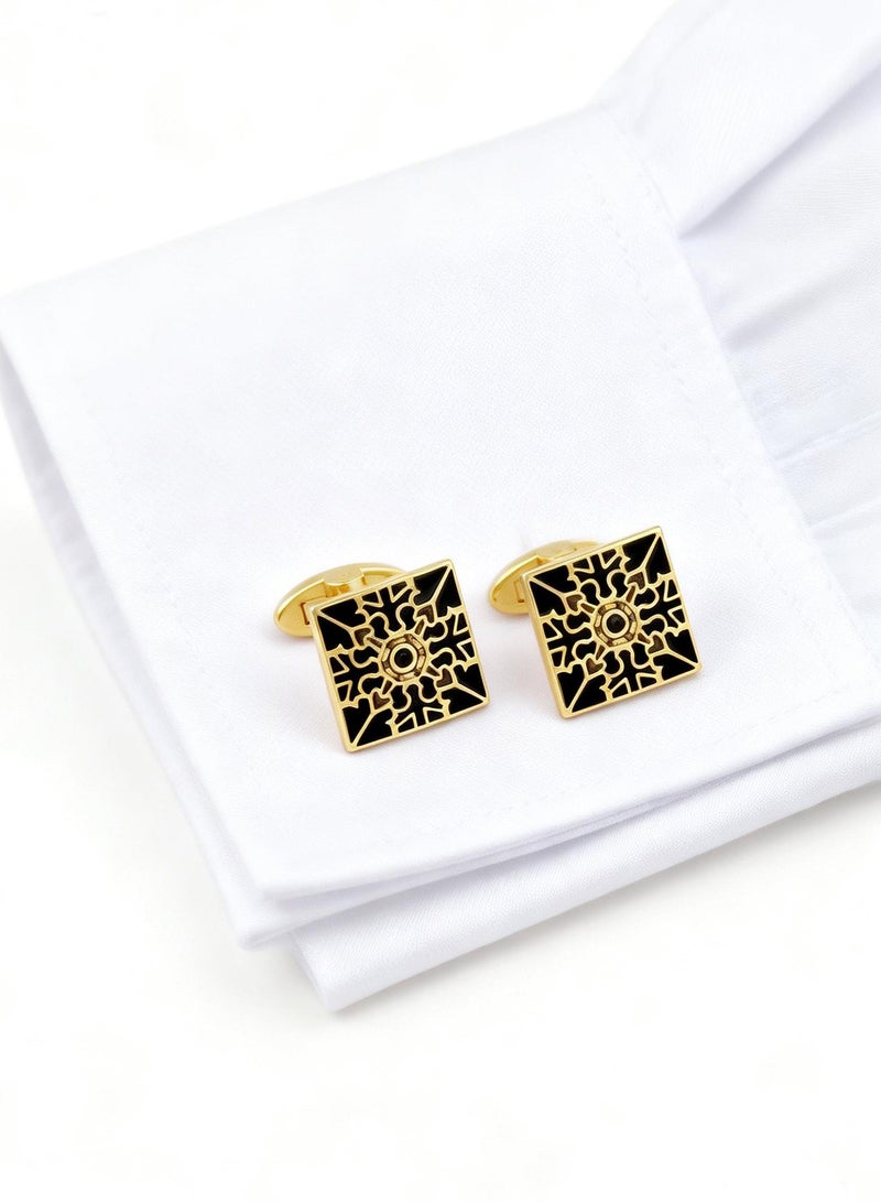 DB Innov. Cufflinks, Geometric Pattern cufflinks, 2PCS in One Set Copper Jewelry Specially Design for Men's Shirt Wedding Business Gift with Delicate Package Box. - Image 3