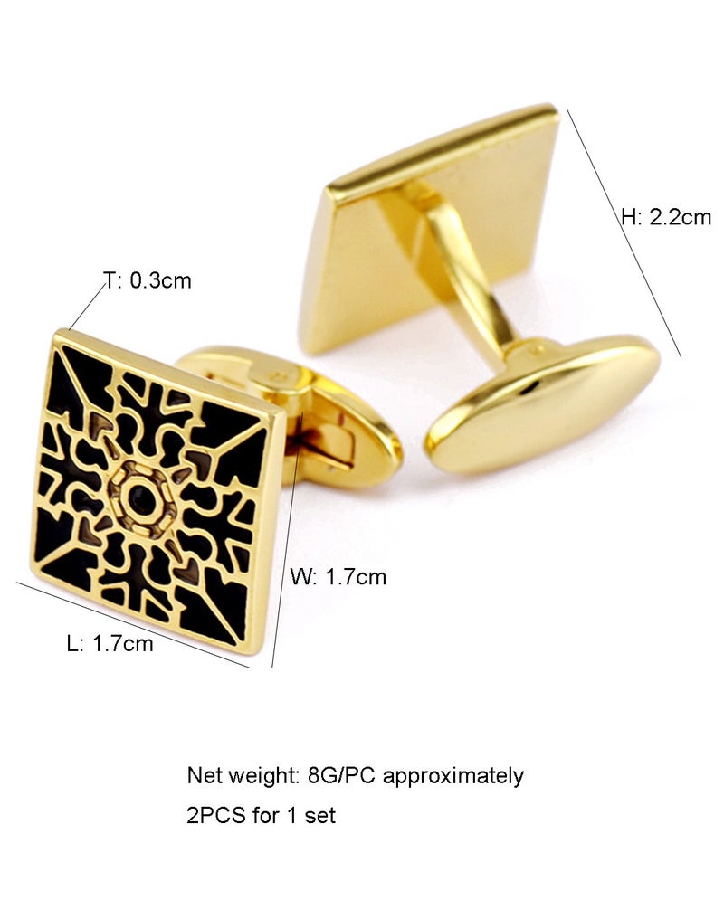 DB Innov. Cufflinks, Geometric Pattern cufflinks, 2PCS in One Set Copper Jewelry Specially Design for Men's Shirt Wedding Business Gift with Delicate Package Box. - Image 4