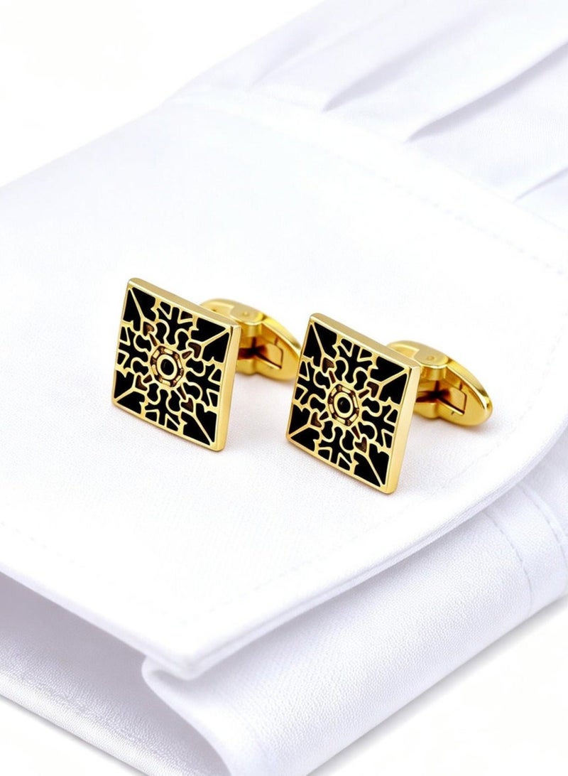 DB Innov. Cufflinks, Geometric Pattern cufflinks, 2PCS in One Set Copper Jewelry Specially Design for Men's Shirt Wedding Business Gift with Delicate Package Box. - Image 1