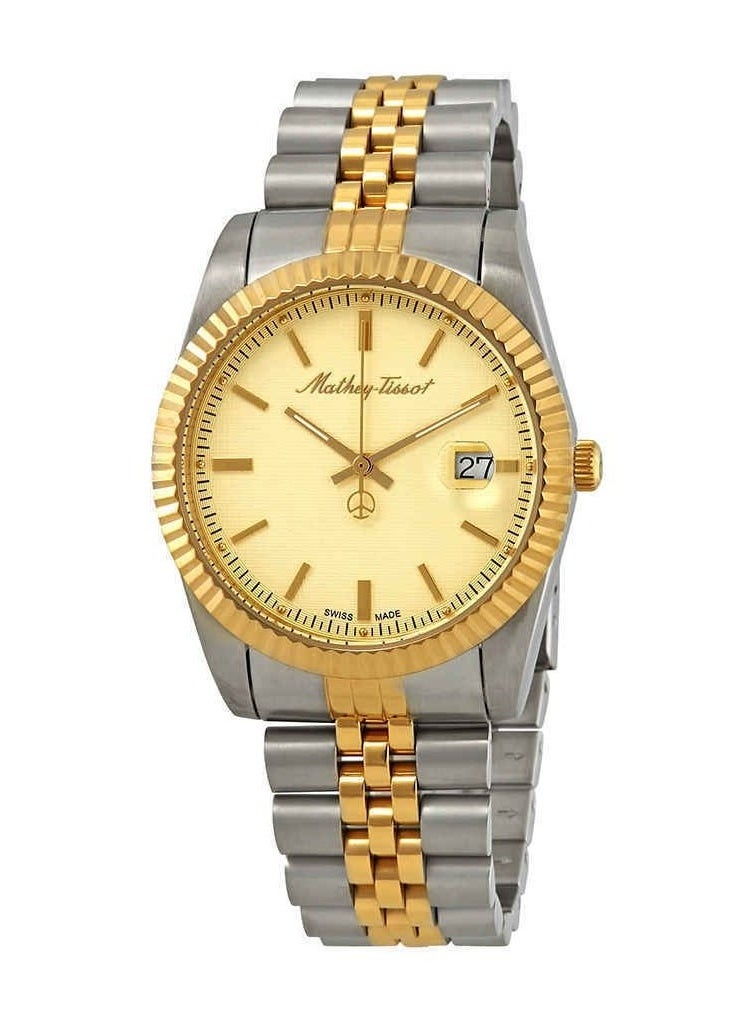 Mathey-Tissot Mathy III Quartz Gold Dial Two-tone Men's Watch - H810BDI  - Image 1