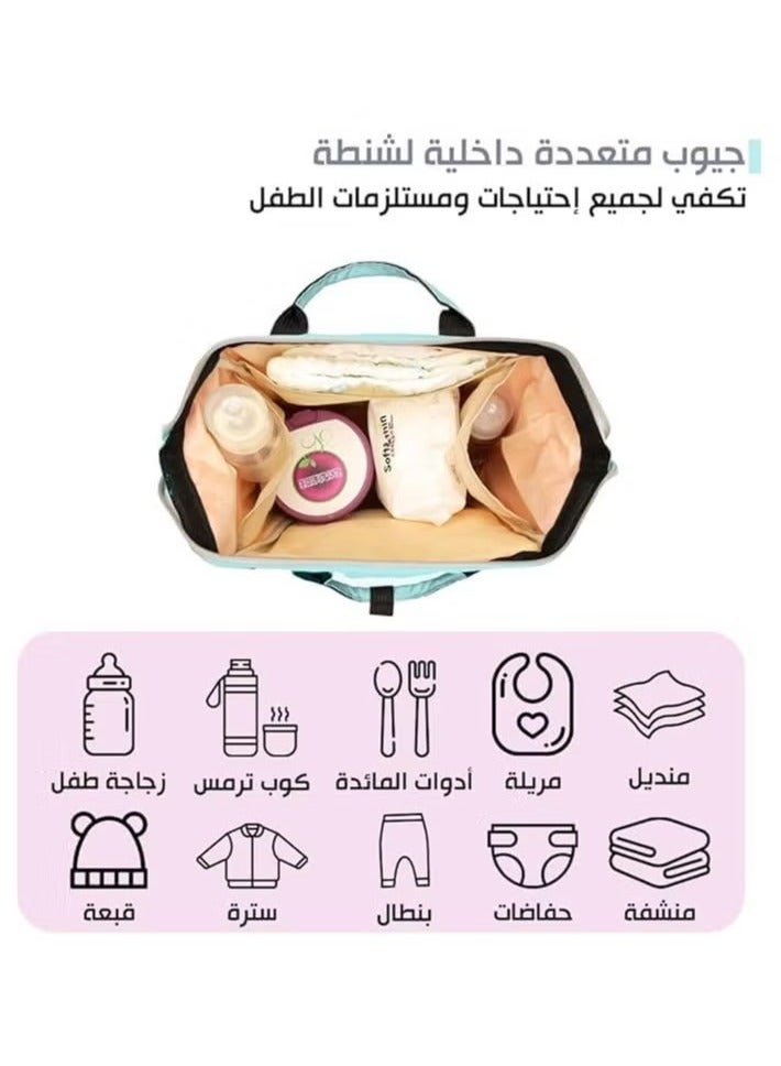 Imported Baby Diaper Bag Backpack Comfortable Back Pack Cartoon Multifunctional Large Capacity for Parents Traveling Stylish and Practical  - Image 2