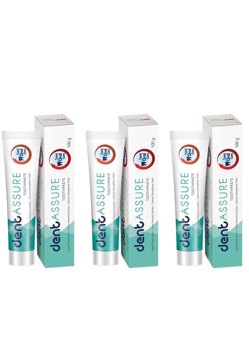 Assure Toothpaste With Neem Clove & Calcium 3X100gm Pack Of 3 - Image 2