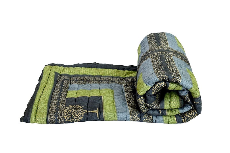 SVT Traditional Famous Jaipuri Beautiful Floral Print in Multi Green Jaipuri Rajai/Razai/Quilt Single/Single Bed Quilt/Comforter/AC Quilt/AC Comforter - Image 3