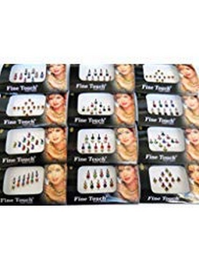 Fine Touch 6 Packs- 42 Bindis Mix n Match Face Jewels Bollywood Stickers Indian Bindi - Image 2