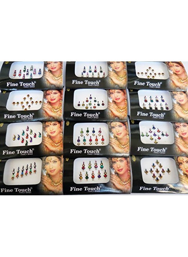 Fine Touch 6 Packs- 42 Bindis Mix n Match Face Jewels Bollywood Stickers Indian Bindi - Image 3
