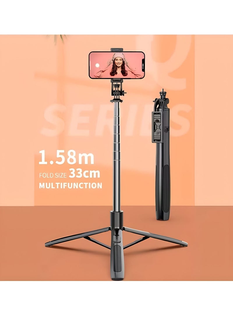 Chappeline SF01 Broadcast Selfie Stick with Tripod Stand, Mobile Phone Multi-Functional Bluetooth Selfie Stick - Black - Image 2