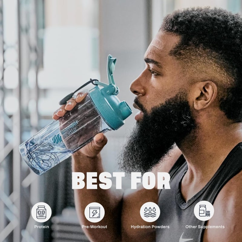 BlenderBottle Shaker Bottle Pro Series Perfect for Protein Shakes and Pre Workout, 24-Ounce, Cerulean Blue - Image 5