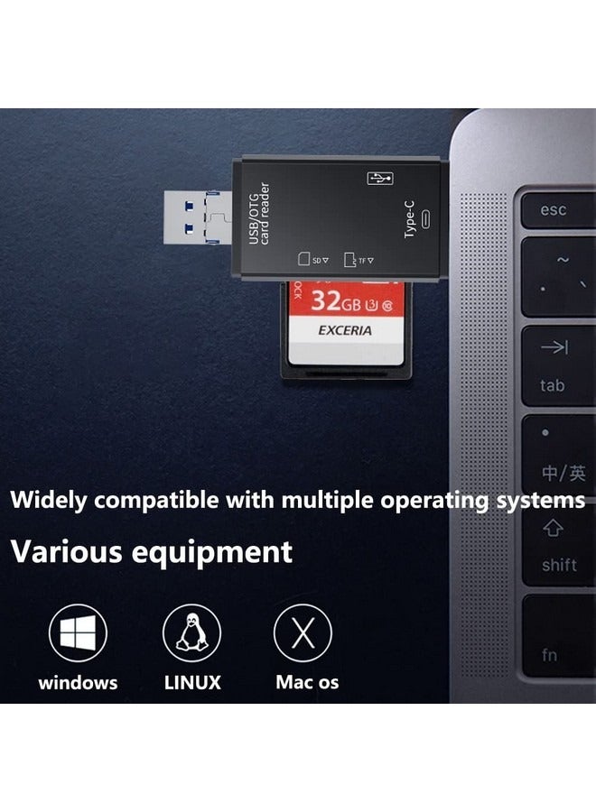 Beauenty SD Card Reader, 6-in-1 USB C/Micro/USB Memory Reader Camera Viewer, USB 3.0 SD Card Reader Adapter Used for SD-3C SD Micro SD TF SDXC SDHC MMC RS-MMC Micro SDXC Micro SDHC UHS-I - Image 3