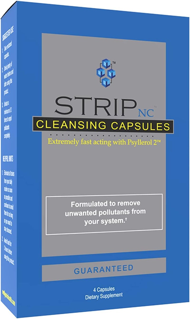 Wellgenix Strip NC Herbal Cleanse Detox Capsules  Extra Strength Cleansing  One Day Quick Flush  4 Capsules 1 Pack - Image 1