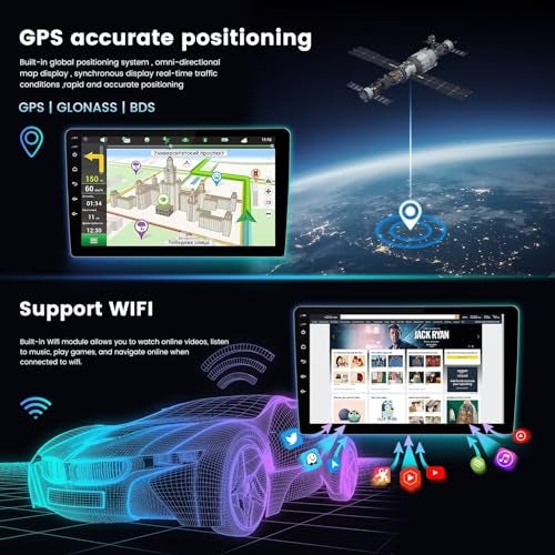 RONGJI Upgrade Radio for Fiat 500 500C 2007-2015 Stereo Head Unit, 8-Core 4+64 GB Android 14 9" Touch Screen GPS Navigation with Car-Play Android Auto/SWC/FM/Cooling Fan/5G WiFi - Image 4