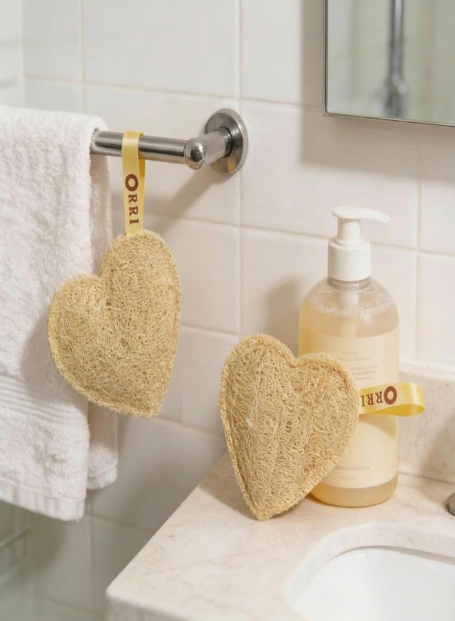 ORRIC Natural Loofah Sponge, Heart Shape, Exfoliating Body Scrubber, Bath and Shower Zero-Waste Skin Care Essential (Pack of 1) - Image 2