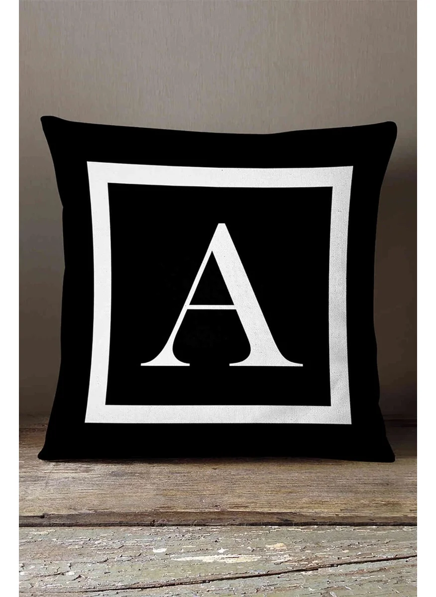 İnsense Home Velvet Babyface Throw Pillow Pillow Case with Letters on Both Sides - Letter A - 43X43 cm