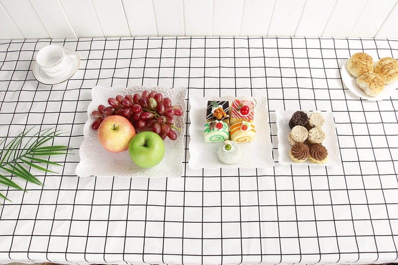 Chneeu 2 Set 3-Tier White Dessert Cake Stand  Plastic Pastry Stand Small Cupcake Stand Cookie Tray Rack Candy Buffet Set Up Fruit Plate And Trays For Wedding Home Birthday Party Decor Serving Platter - Image 5