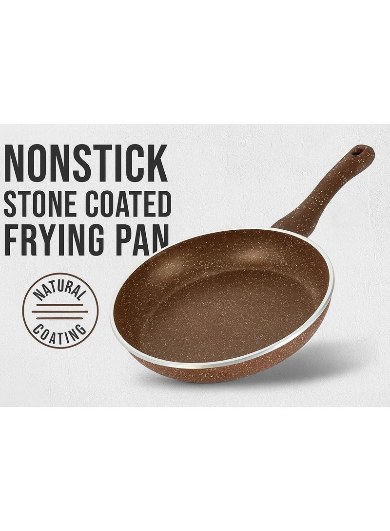 SONEX Joli 28 cm Fry Pan Aluminum Non Stick Brown Marble Coating - Image 4