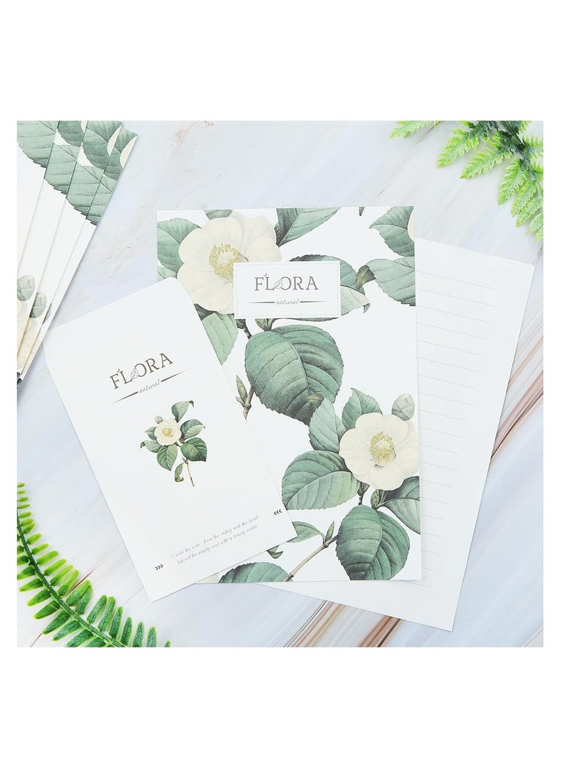 SYOSI 72 Pcs Lined Stationery Paper and Envelopes Set, 4 Style Pretty Floral Stationary Set 48 Sheets + 24 Envelopes for Girls Women Writing Letters Camp Office School Letter Stationary - Image 2