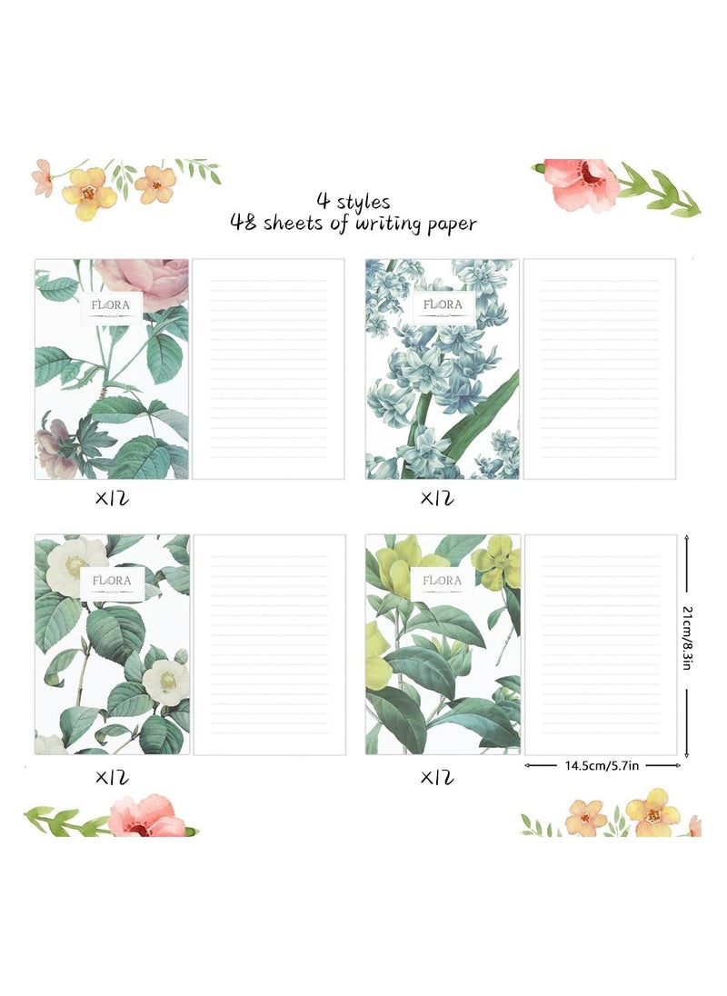 72 Pcs Lined Stationery Paper and Envelopes Set, 4 Style Pretty Floral Stationary Set 48 Sheets + 24 Envelopes for Girls Women Writing Letters Camp Office School Letter Stationary - pzsku/ZC2C616E847235DBE0235Z/45/_/1712541167/d1088591-8111-453c-96d4-bda368f9009c