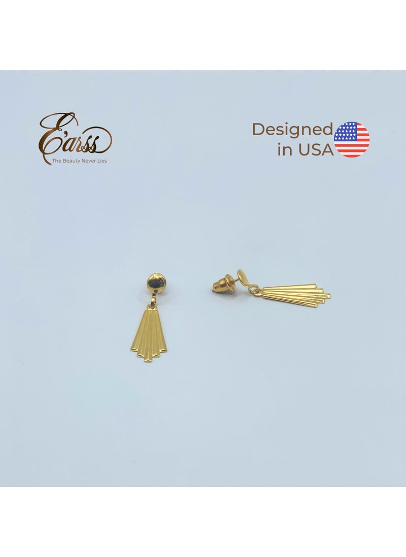 Earss Chandelier Drop Gold Earring | Stainless Steel | 18K Gold Plated  - Image 2