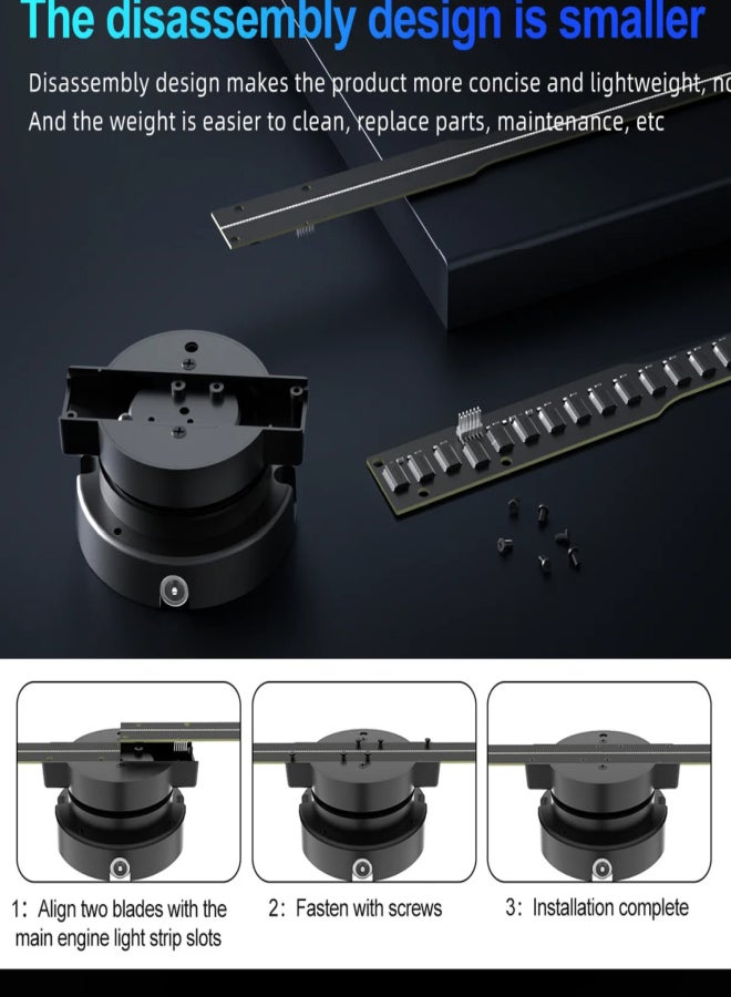 PD42 bright naked eye 3D advertising machine Holographic projector 244LED stereo rotating floating air imaging fan screen Wall mounted advertising machine with 16GB memory card - Image 5