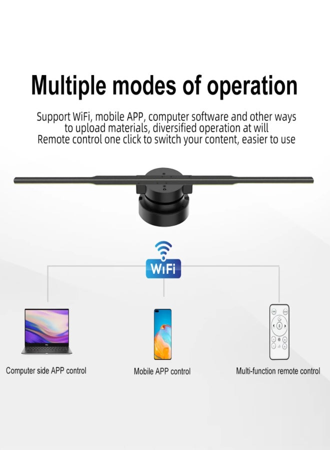 PD42 bright naked eye 3D advertising machine Holographic projector 244LED stereo rotating floating air imaging fan screen Wall mounted advertising machine with 16GB memory card - Image 3
