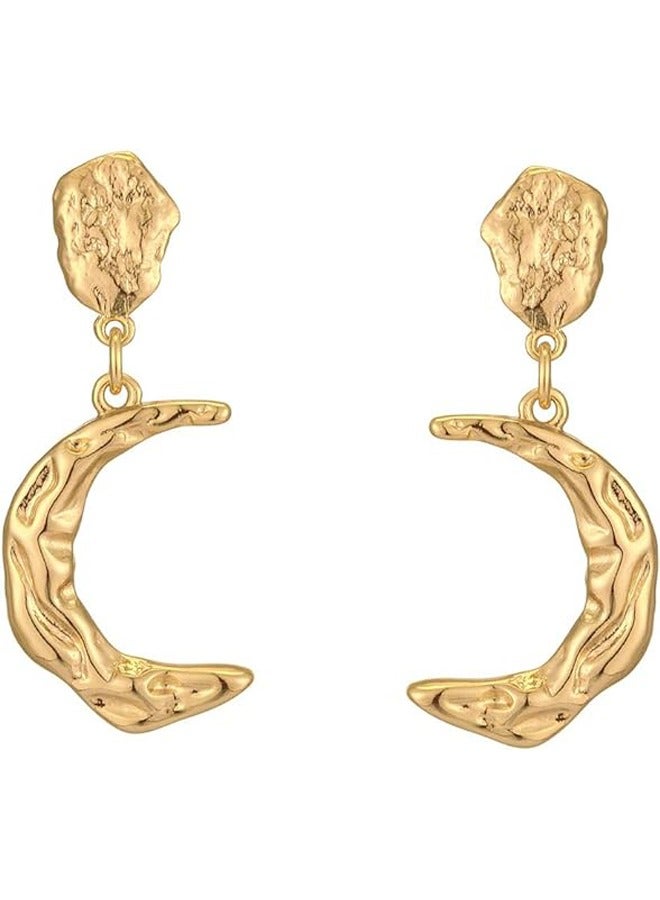 ميفيكو ميفكو  المرأة Huggie أقراط الذهب هوب النائم 14K الذهب شغل صغيرة بسيطة اليدوية هيبوالرجينيك مجوهرات اليومية - Image 1