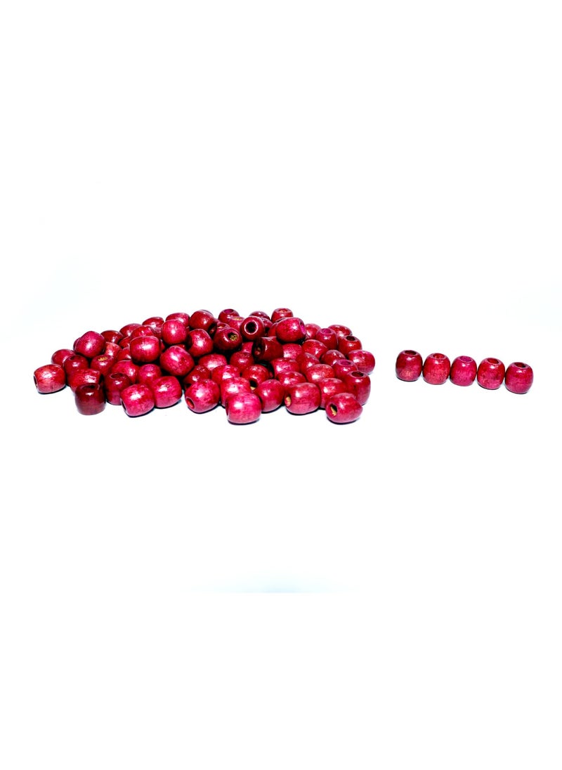 Torex TOREX� Pack of 60Pcs Large Hole Natural Wooden Beads 16x16-17mm for Macrame Rosary Bracelet Craft Making Hole: 7mm (Magenta)  - Image 2