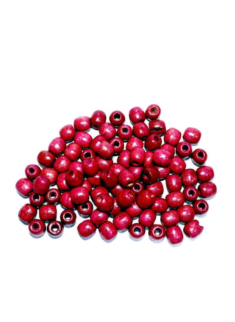 Torex TOREX� Pack of 60Pcs Large Hole Natural Wooden Beads 16x16-17mm for Macrame Rosary Bracelet Craft Making Hole: 7mm (Magenta)  - Image 1