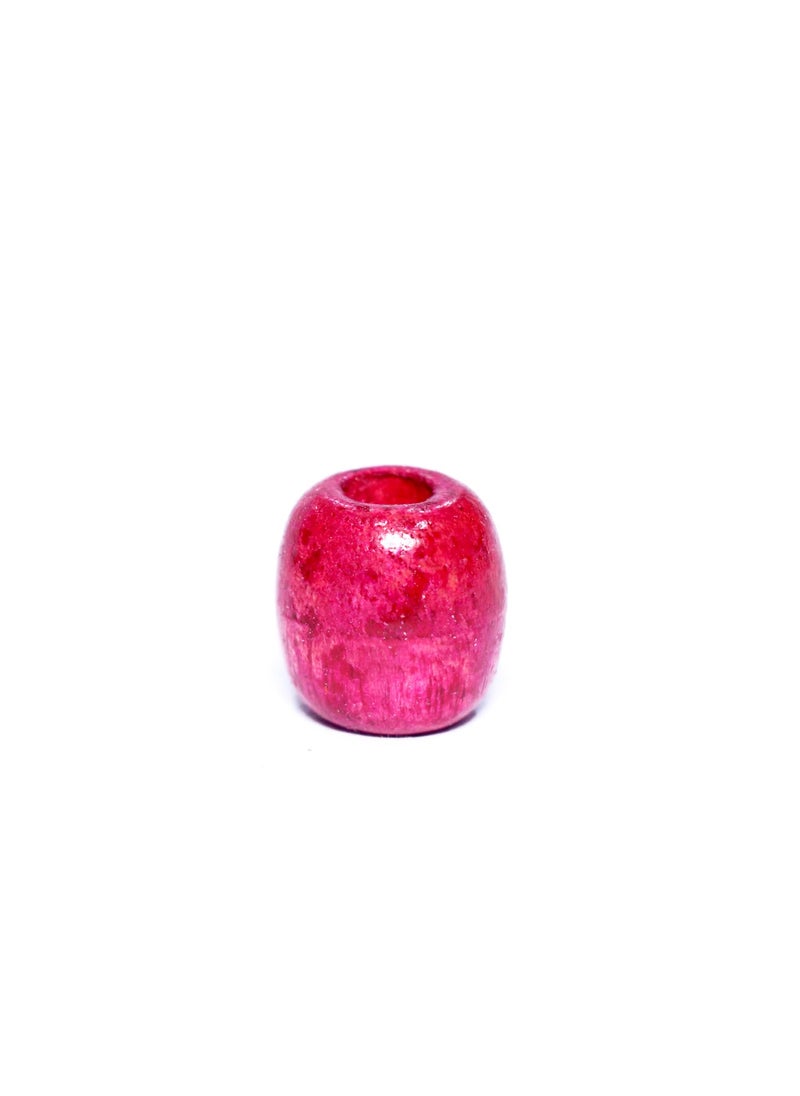 Torex TOREX� Pack of 60Pcs Large Hole Natural Wooden Beads 16x16-17mm for Macrame Rosary Bracelet Craft Making Hole: 7mm (Magenta)  - Image 3