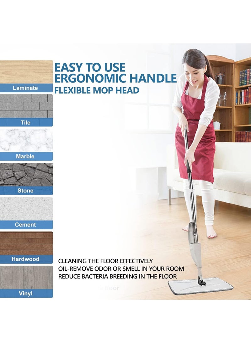 AURORA Spray Mop With Cleaning Pads Mop For Cleaning Floor With 2 Washable Microfiber Pads and 350ml Refillable Water Tank Flat Mop for Home Kitchen  - Image 5