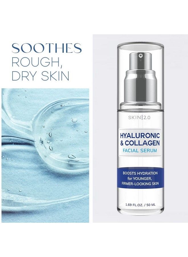Skin 2.0 سيروم الوجه بحمض الهيالورونيك والكولاجين يحبس الرطوبة شد البشرة وت Tightening مضاد للشيخوخة مرطب للوجه خالي من القسوة العناية بالبشرة الكورية لجميع أنواع البشرة 1.69 أونصة سائلة - Image 3