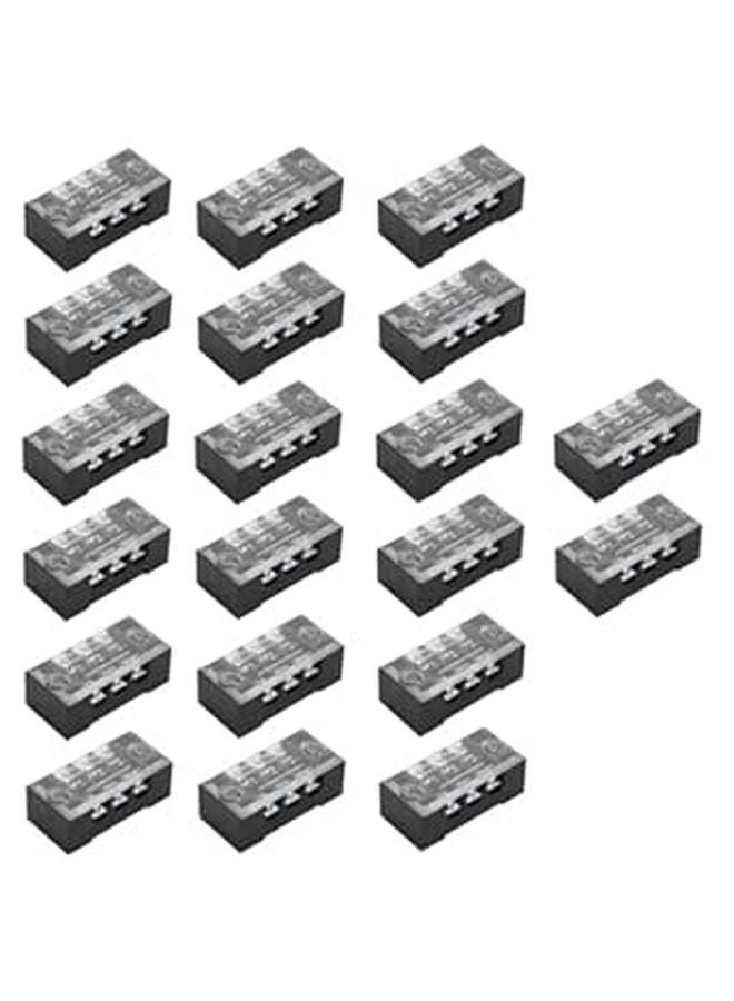 Double Row Screw Terminal Block Strip 20Pcs Fixed Terminal Connector For Electrical Wiring - Image 1
