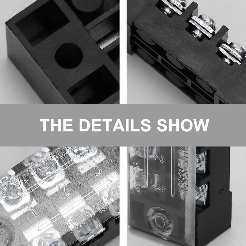 Double Row Screw Terminal Block Strip 20Pcs Fixed Terminal Connector For Electrical Wiring - Image 5