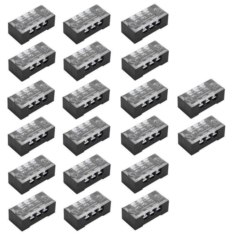 Double Row Screw Terminal Block Strip 20Pcs Fixed Terminal Connector For Electrical Wiring - Image 2