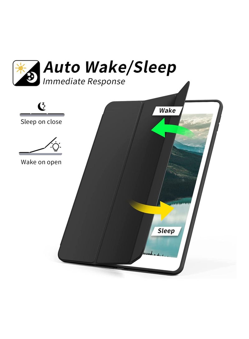 IPad 10.2 Case 2020 2019 With Pencil Holder Slim Lightweight Trifold Stand Smart Shell Soft TPU Back Cover Auto Sleep Wake For IPad 10.2 Inch 8th 7th Generation Black - Image 5