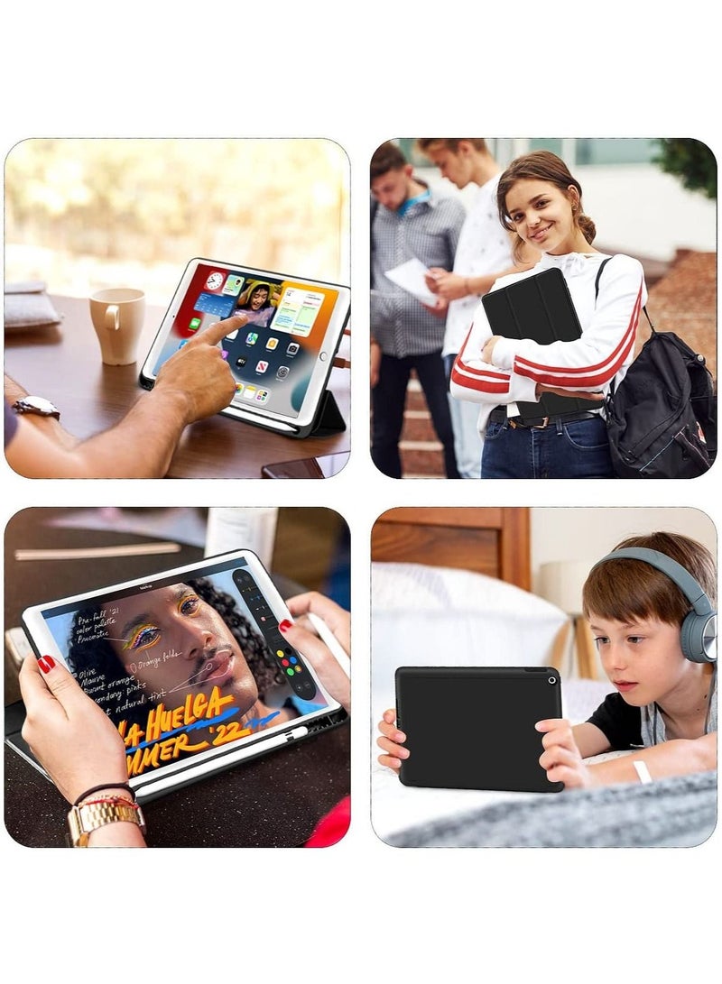 IPad 10.2 Case 2020 2019 With Pencil Holder Slim Lightweight Trifold Stand Smart Shell Soft TPU Back Cover Auto Sleep Wake For IPad 10.2 Inch 8th 7th Generation Black - Image 4
