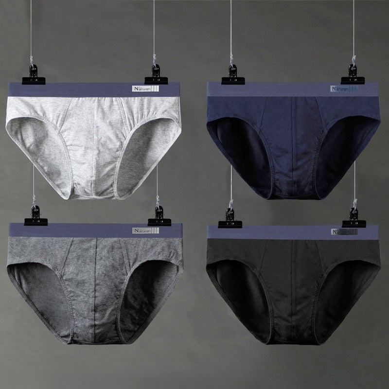 Mens Cotton Briefs Solid Breathable Underpants 5188  - Image 1