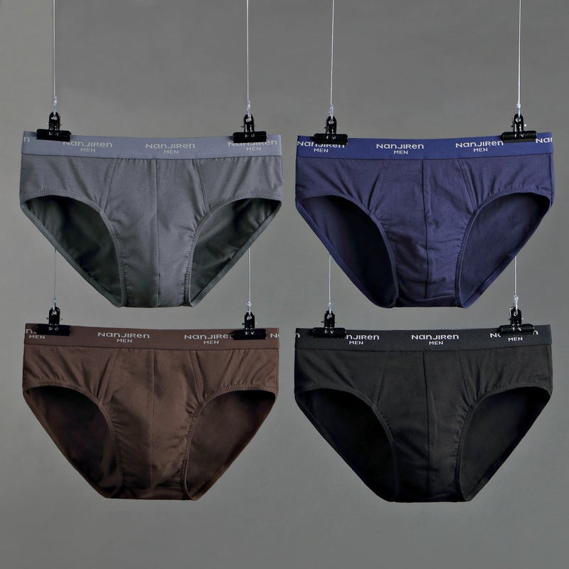 Mens Cotton Briefs Solid Breathable Underpants 5188  - Image 3